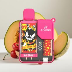 Aivono AIM-TANK 9500 Puffs 18ml 650mAh LCD Kersen Cantaloupe