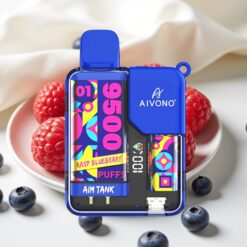 Aivono AIM-TANK 9500 Puffs Wegwerp Vape – 18ml, LCD-scherm, 650mAh, 1.2ohm Mesh Coil, Framboos Blauwe Bes