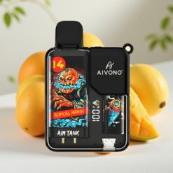Aivono AIM-TANK 9500 Puffs Wegwerp Vape Tropische Mango – 18ml E-liquid, 650mAh, LCD-scherm, 1.2ohm Mesh Coil