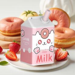 LAVIE Milk 7000 Puffs Verwijderbare Vape Aardbeien Donut – 16ML, 600mAh, Type C