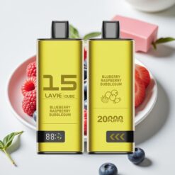 Lavie Cube 20000 Puffs Wegwerp Vape Blauwe Bes Framboos Kauwgom – 28ML Vloeistof, 600mAh Batterij, Type C Opladen