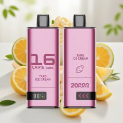 Lavie Cube 20000 Puffs Wegwerp Vape Taro IJscrème – 28ML Vloeistof, 5% Zout Nicotine, Type C Opladen