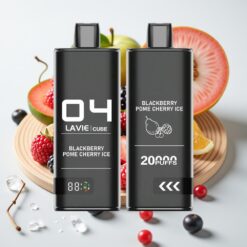 Lavie Cube 20000 Puffs Wegwerp Vape met 28ML Vloeistof en Type C Opladen - Zwarte Bes Granaatappel Kers IJs