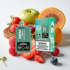 Razz Bar 40000 Puffs Wegwerp Vape – Aardbei Kiwi & Blauwe Bes Zure Framboos – Power Scherm, 1.0Ω×2 Mesh Coil, Type-C Poort