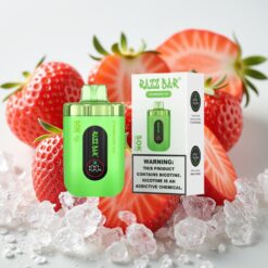 Razz Bar 50K Puffs Wegwerp Vape Aardbei IJs – 50000 Puffs, 1.0 Ohm Mesh Coil, Type-C Oplaadbaar