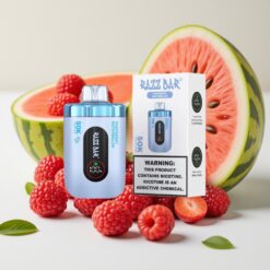 Razz Bar 50K Puffs Wegwerp Vape Framboos Watermeloen – 50000 Puffs, 1.0 Ohm Mesh Coil, Type-C Oplaadbaar, 2% Nicotine