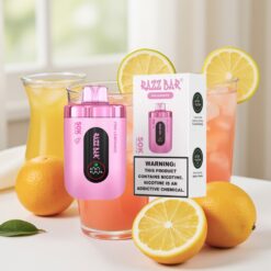 Razz Bar 50K Puffs Wegwerp Vape Roze Citroen met 2% Nicotine, 1.0 Ohm Mesh Coil en 650 Mah Battery