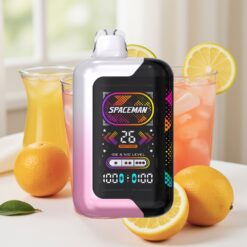 SMOK SPACEMAN SP40000 Zero Nicotine Disposable - 20ml 0% Nicotine, 1000mAh, 40000 Puffs, 2.28" Scherm, 4 Vermogensstanden, Roze Citroen