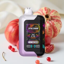 SMOK SPACEMAN SP40000 Zero Nicotine Disposable – 20ml, 1000mAh, 4 Vermogensstanden, 4 Ijsintensiteiten, Scherm 2.28", Type-C, Kers Granaatappel